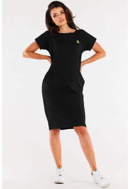 Рокля тип тениска с къс ръкав