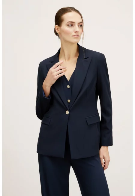 Сако с джобове с капаче - Ултрамарин синьо