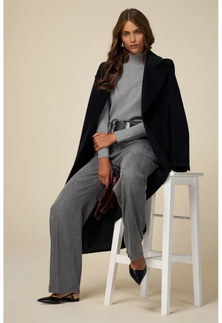 Широки дънки с лиосел - Сив