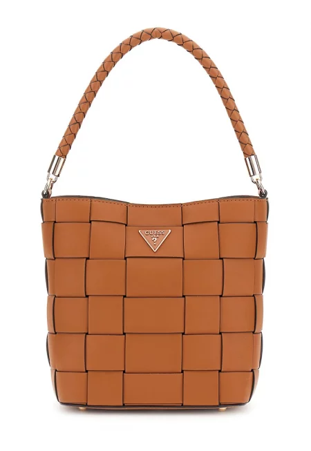 Шопинг чанта от еко кожа - Канелено кафяво