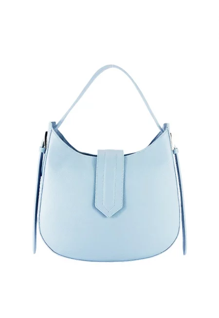 Синя чанта от естествена кожа 1801 122 16996 - Син