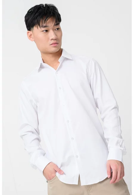 Слим риза с маншети с копчета