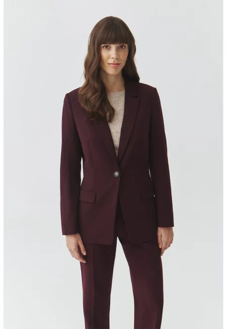 Стандартно сако с джобове с капаче - Тъмно лилаво