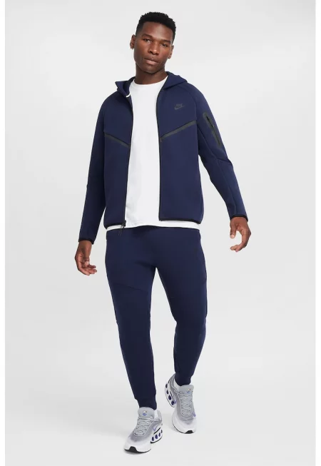 Суичър с качулка  Tech Fleece Windrunner FZ - Избеляло черно/Тъмносин