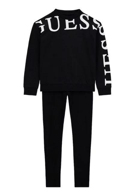 Суитшърт с лого и клин - Бял/Черен