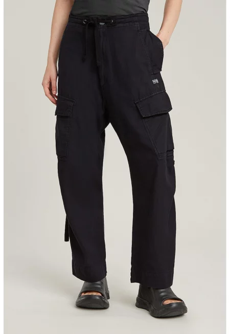 Свободен карго панталон - Черен