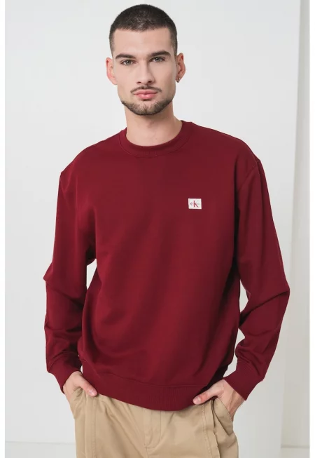 Свободен суитшърт с овално деколте - Бордо