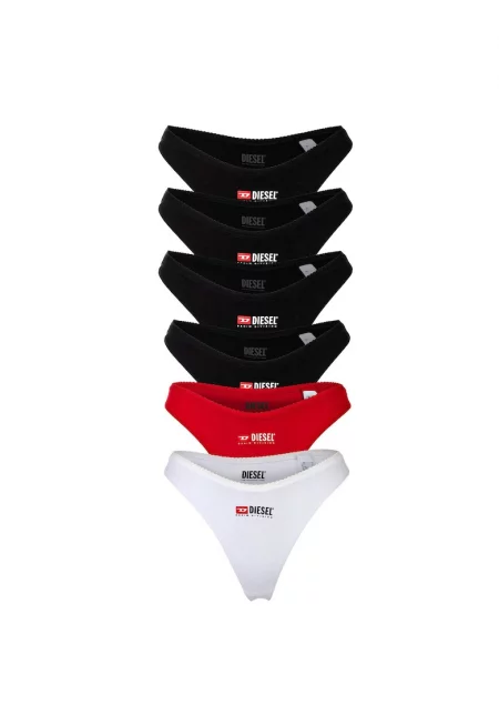 Танга Punchy D-Core - 6 чифта - Тъмночервен/Избеляло черно/Бял