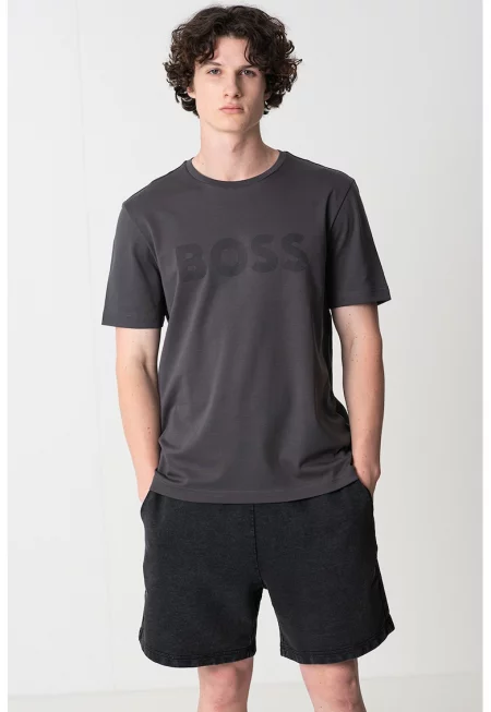 Тениска Future с овално деколте - Tъмносив