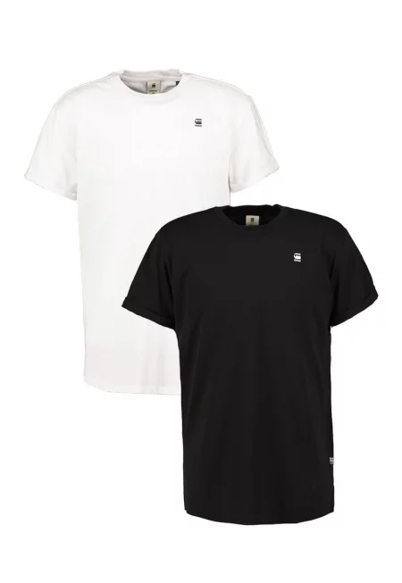 Тениска Lash от органичен памук - 2 броя - Бял/Черен