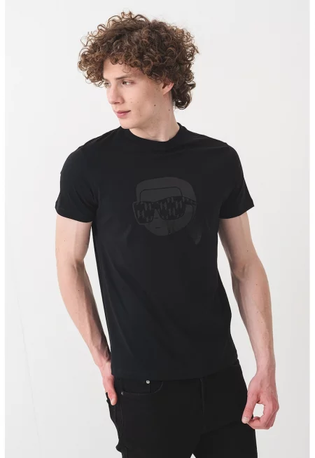 Тениска с лого - Черен