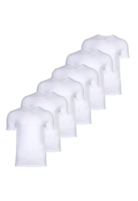 Тениска с шпиц - 6 броя - Бял