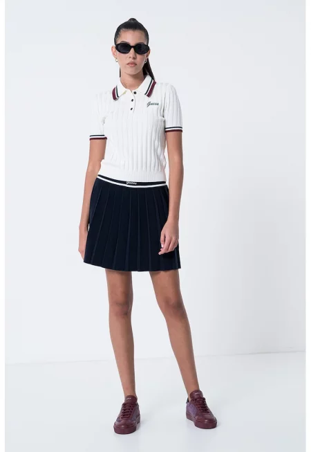 Тениска с вълна с яка