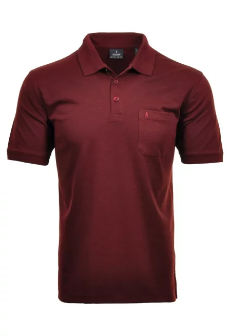 Тениска с яка и джоб - Червен