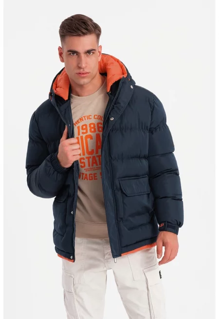 Ватирано зимно яке с двойна качулка