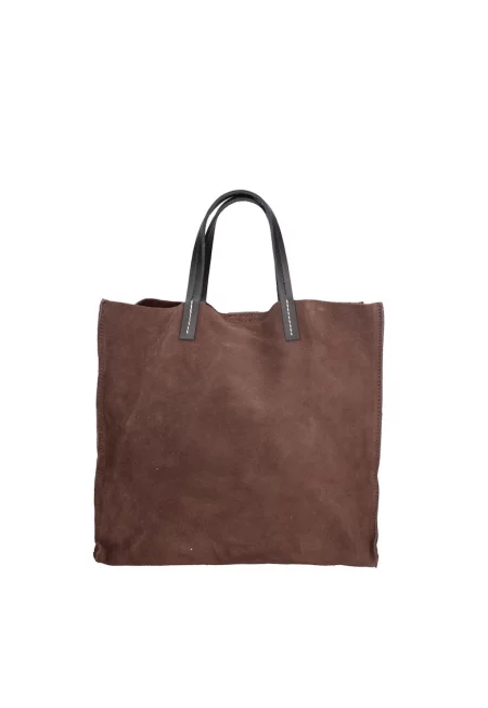 Велурена чанта Novara Lux с отделящ се несесер - Тъмнокафяв