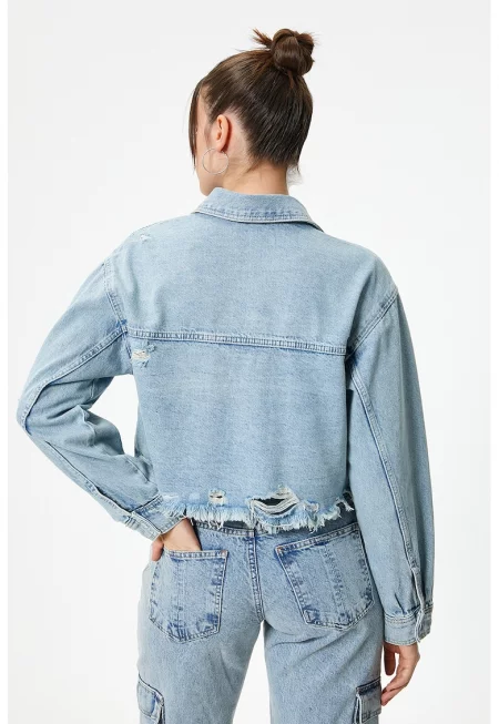 Яке от деним с незавършени краища