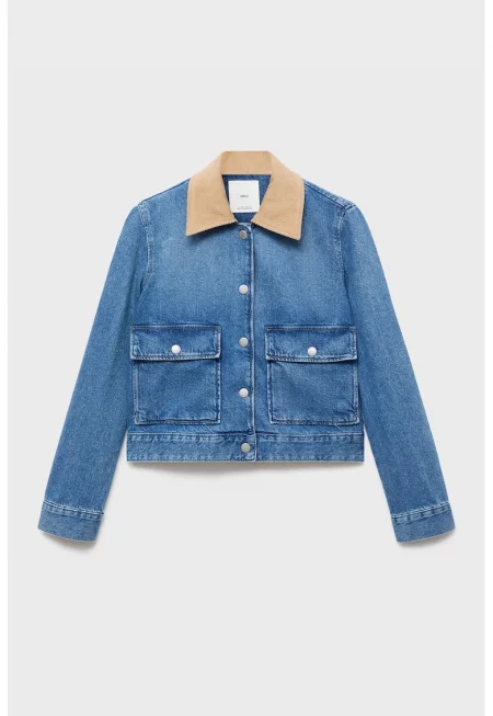 Яке от деним с остра яка