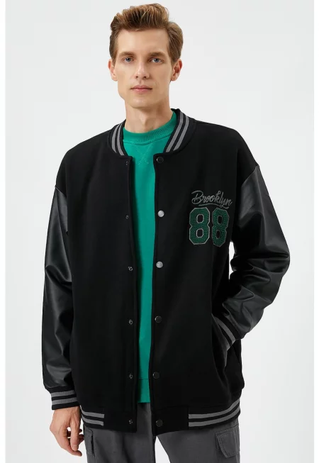 Яке с памук с раирани краища