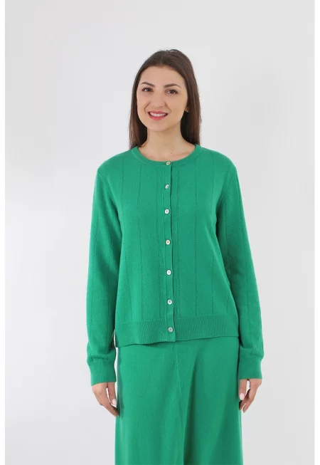 Жилетка с кашмир - Аква зелено