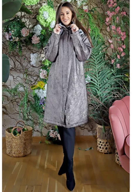 Зимно яке Perugia с цип - Сребрист