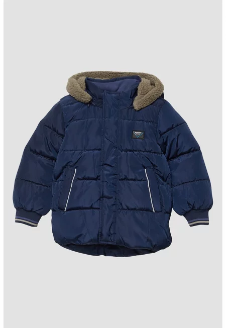 Зимно яке с качулка - Тъмносин