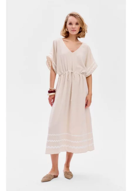 Aurelia Midi Linen Blend Dress