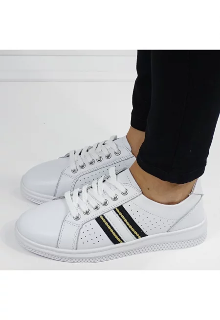 Бели маратонки от естествена кожа 5088 M7 16504