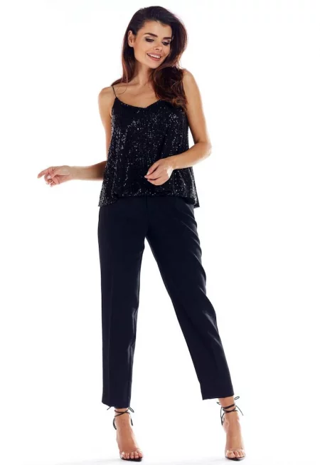 Блуза без ръкави Полиестер А353 - Черен