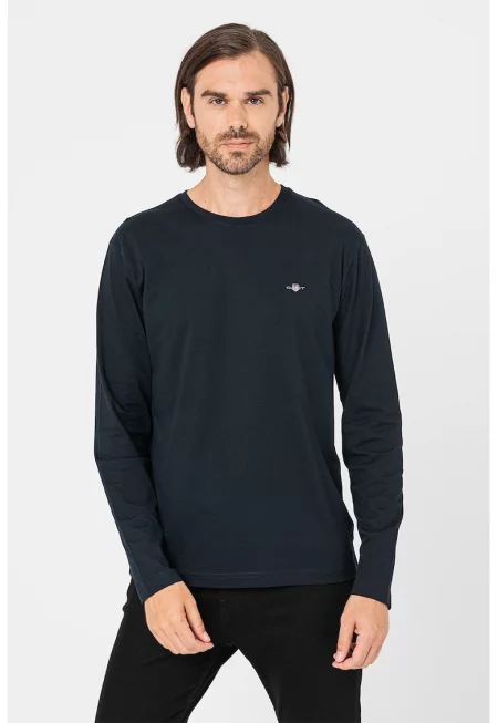 Блуза с овално деколте - Черен