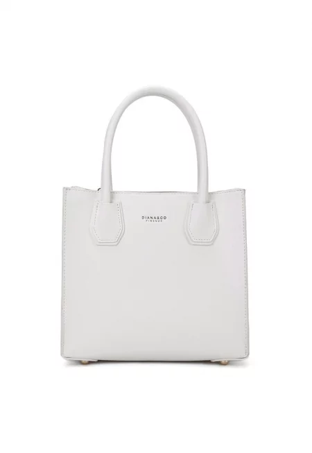 Чанта от еко кожа с отделяща се презрамка - Бял