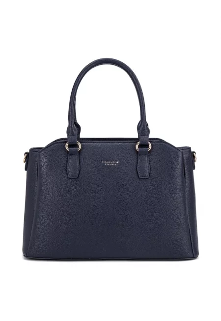 Чанта от еко кожа с отделяща се презрамка - Тъмносин