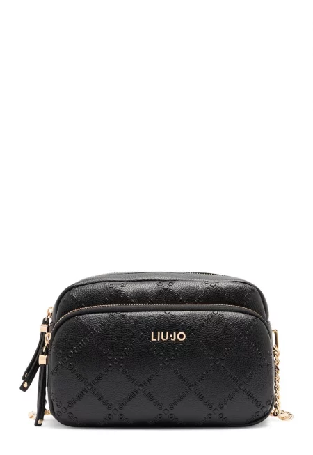 Чанта през рамо Better с релефно лого - Черен