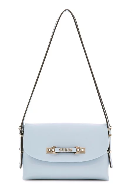 Чанта през рамо от еко кожа - Пастелносин/Син