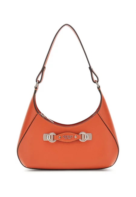 Чанта за рамо от еко кожа с джоб на гърба