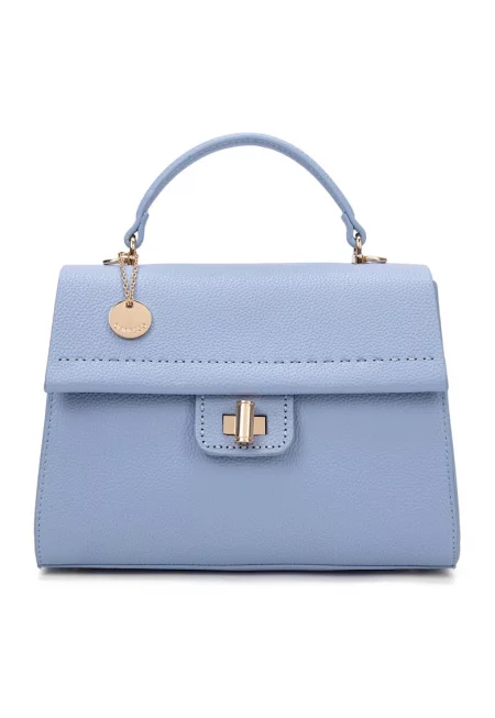 Чанта за рамо от еко кожа - Син меланж