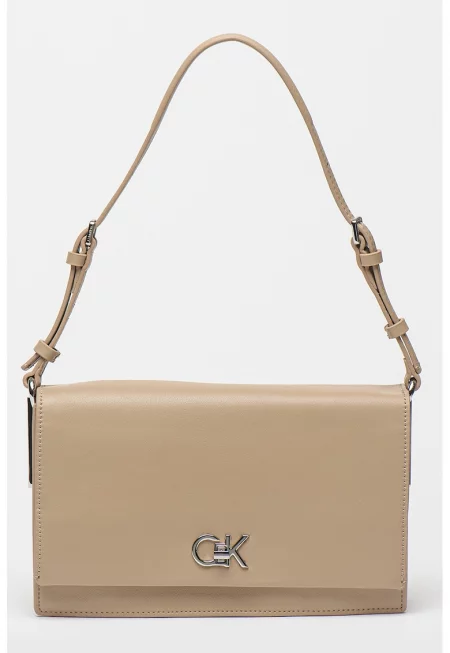 Чанта за рамо с регулируема презрамка - Светло кафяво