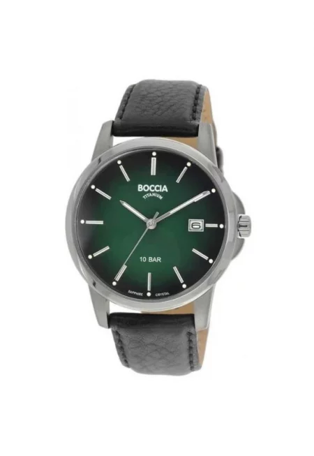 Часовник  3633-02 - Титан/Кожа - 10 ATM - Черен