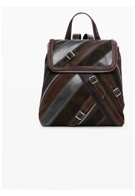 Дамска раница тъмнокафява камила 25WAKP26 - Универсален