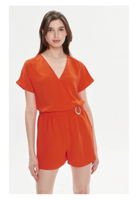 Дамска рокля - Морган - 17890 - Оранжева - Полиестер