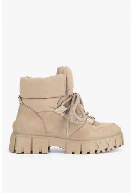 Дамски боти  5905588895978 - Текстил - Бежов - Бежов