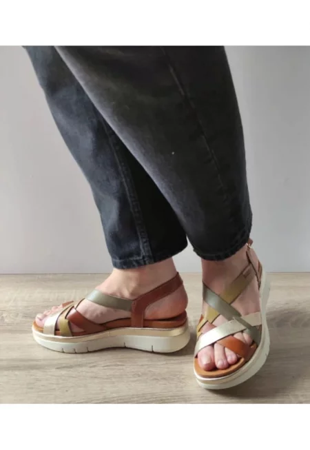 Дамски ежедневни сандали  W4N-0650C1 Brandy + Cit - Кафяви - Кафяв