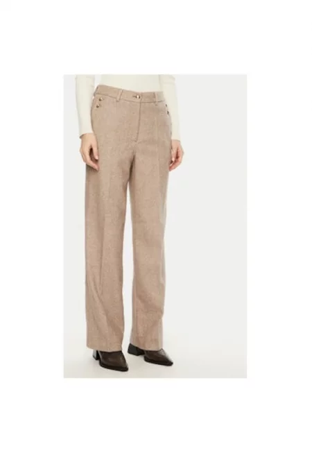 Дамски панталон -  304453779 - Полиестер/Вълна - Бежов