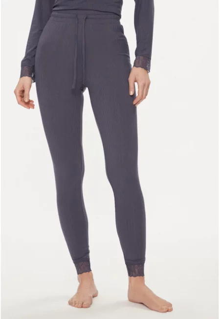 Дамски пижамен панталон -  303817381 - Вискоза - Син