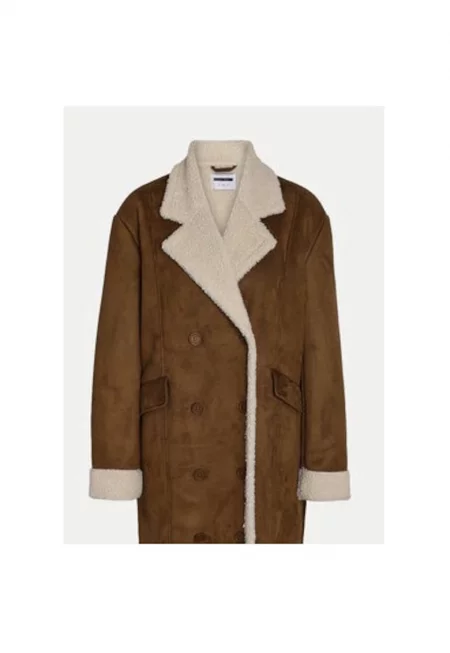 Дамско кожено палто -  304515217 - Полиестер - - Кафяв