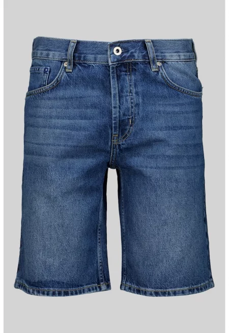 Дънков къс панталон с 5 джоба - Тъмносин