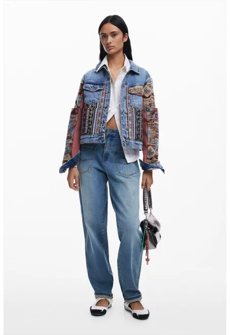 Дънково яке с десен