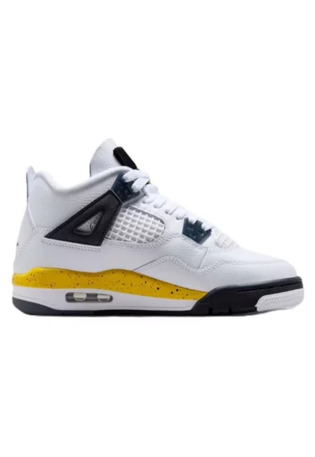 Детски спортни обувки -  Air Jordan 4 Retro Bg - Екологична кожа - Бял - Бял