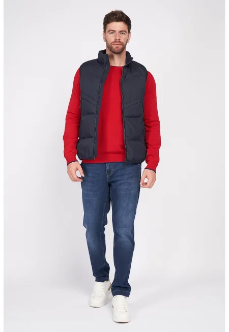 Елек с джобове с цип - Тъмносин