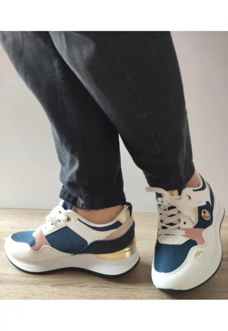 Ежедневни дамски обувки  Wsc250721-3 бели с тъмносиньо - бял